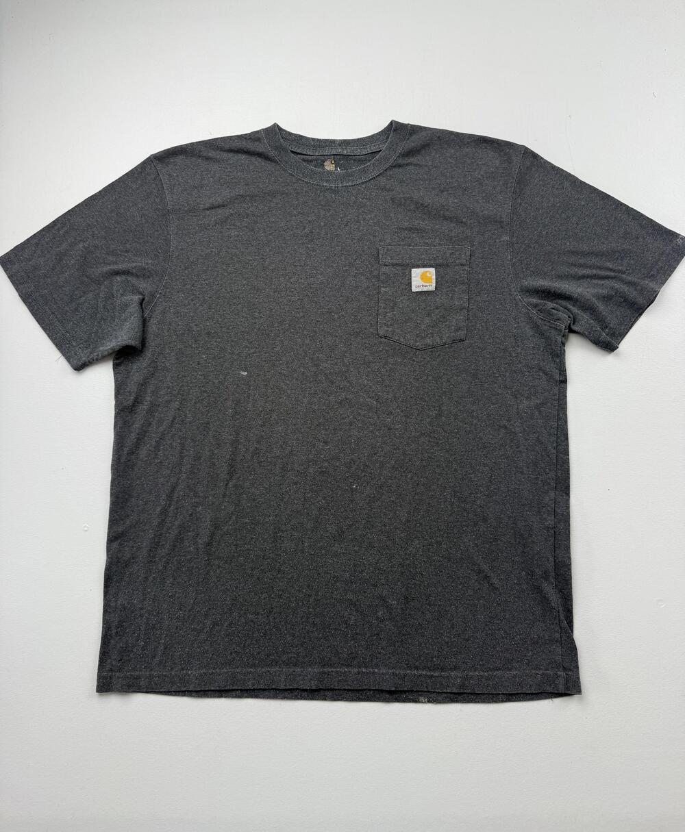 Carhartt Shirt Mens Large Gray Short Sleeve Pocket Tee Tagless Workwear Relaxed